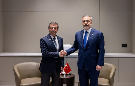 Tahsin Ertughruloghlu, Minister of Foreign Affairs of the Turkish Republic of Northern Cyprus (TRNC) and Hakan Fidan, Minister of Foreign Affairs of the Republic of Türkiye