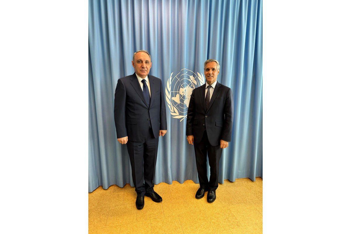 Kamran Aliyev, Prosecutor General of the Republic of Azerbaijan and John Brandolino, Acting Director of the United Nations Office on Drugs and Crime (UNODC)