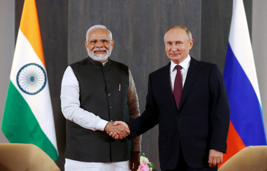 Indian Prime Minister Narendra Modi and Russian President Vladimir Putin