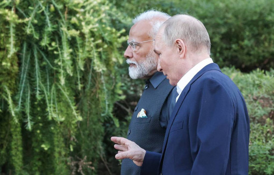 Indian Prime Minister Narendra Modi and Russian President Vladimir Putin
