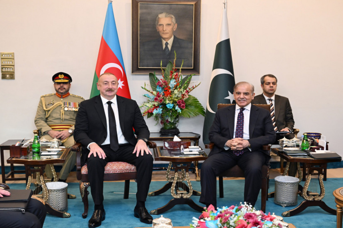 Ilham Aliyev, President of the Republic of Azerbaijan and Muhammad Shehbaz Sharif, Prime Minister of Pakistan