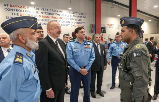 Azerbaijani President got familiarized with military exhibition at "National Aerospace Science and Technology Park" on territory of the Nur Khan base-UPDATED 