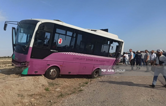 Bus crash in Sumgayit injured 12-PHOTO 