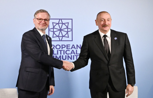 Petr Fiala, Prime Minister of the Czech Republic and Ilham Aliyev, President of the Republic of Azerbaijan
