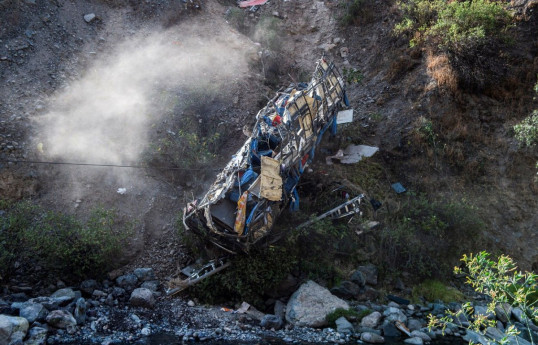 Nine killed in Peru after bus crashes off cliff