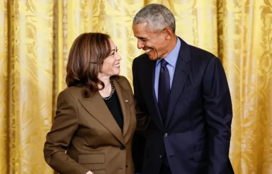 America's Vice President Kamala Harris and Former President Barack Obama
