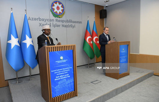 Ahmed Moallim Fiqi, Minister of Foreign Affairs and International Cooperation of the Federal Republic of Somalia and Jeyhun Bayramov, Minister of Foreign Affairs of the Republic of Azerbaijan