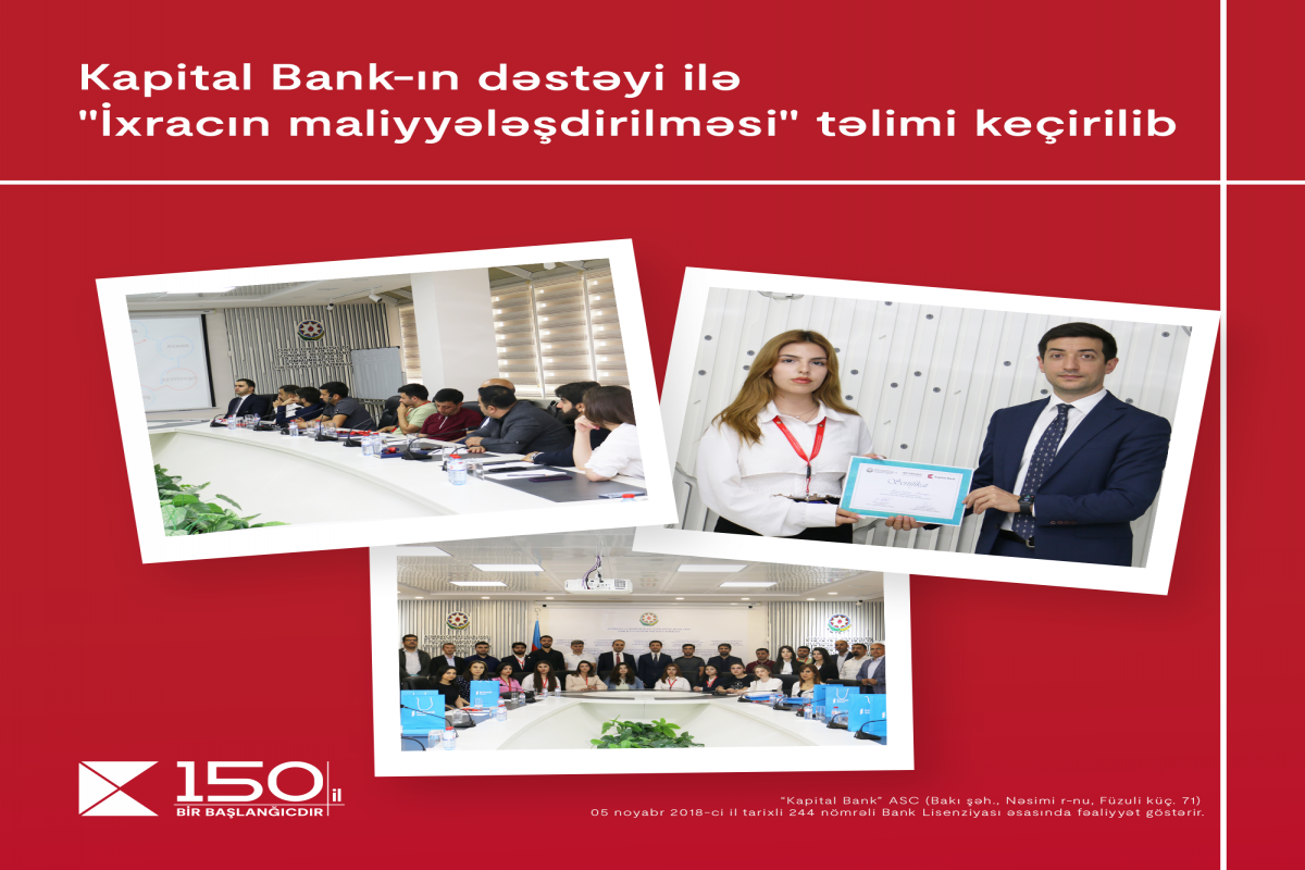 By support of Kapital Bank, informative training on “Export Financing” held
