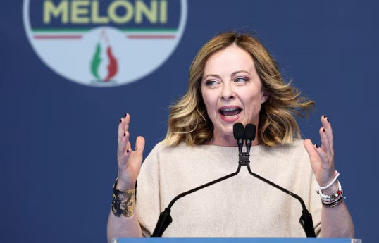 Italian Prime Minister and Fratelli D'Italia (Brothers of Italy) leader Giorgia Meloni