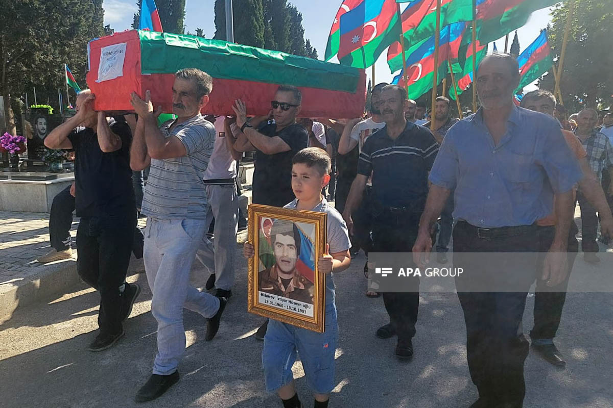 Remains of Ikhtiyar Akbarov, First Karabakh War martyr, buried in Ganja