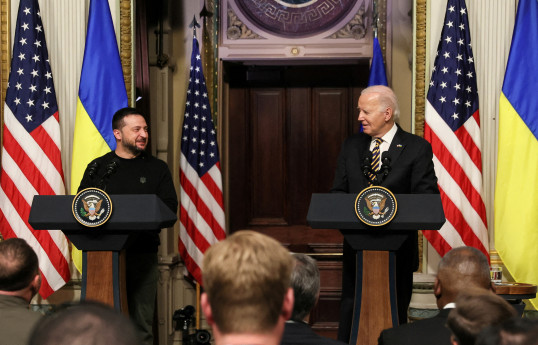 U.S. President Joe Biden and Ukraine's President Volodymyr Zelenskiy
