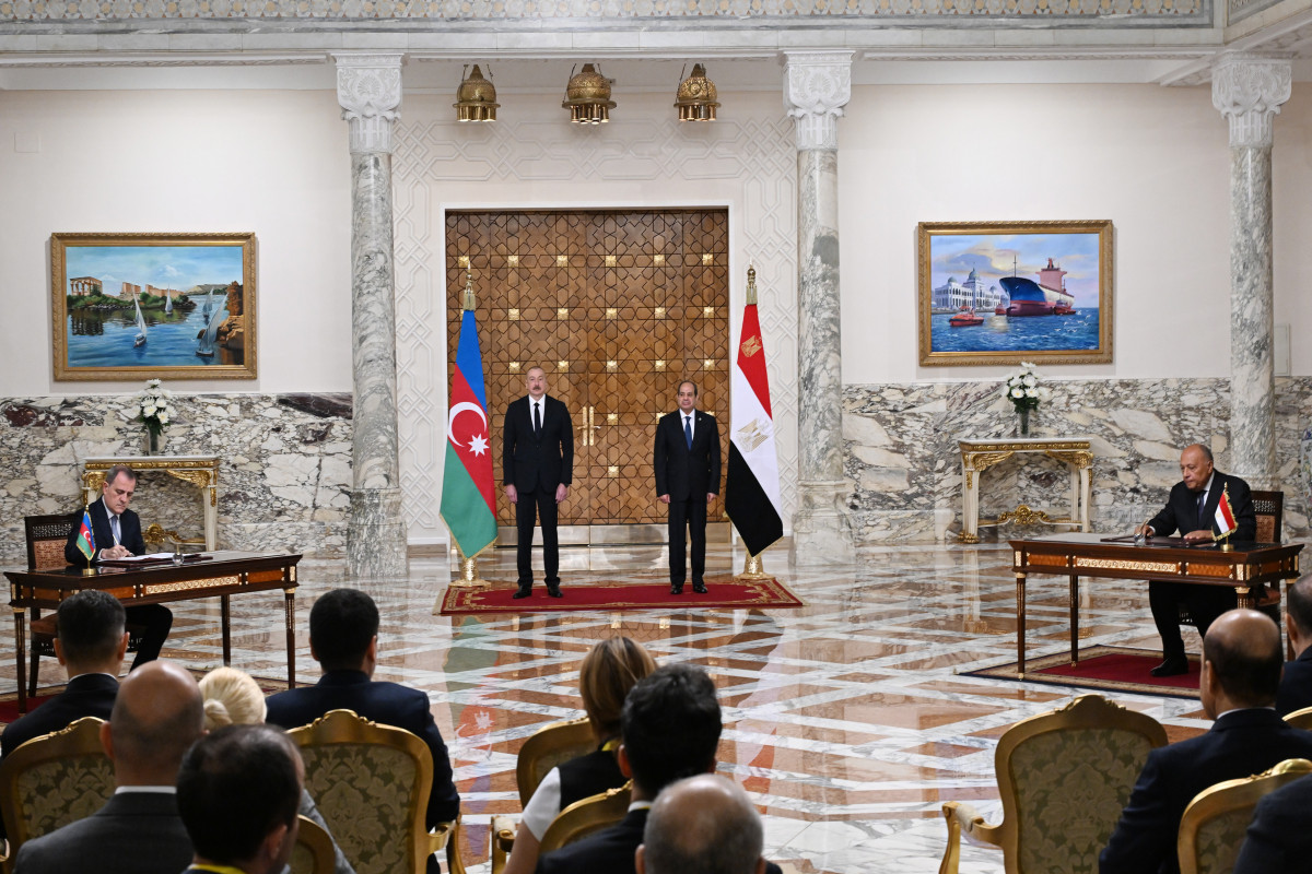 Ilham Aliyev, President of Azerbaijan and Abdel Fattah Al Sisi, President of the Arab Republic of Egypt