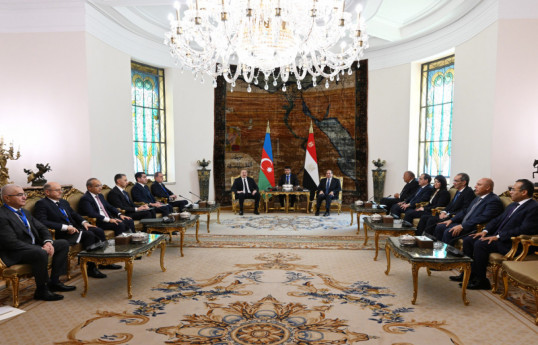 Ilham Aliyev, President of Azerbaijan and Abdel Fattah Al Sisi, President of the Arab Republic of Egypt