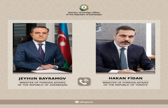 Azerbaijani Foreign Minister Jeyhun Bayramov and Turkish Foreign Minister Hakan Fidan