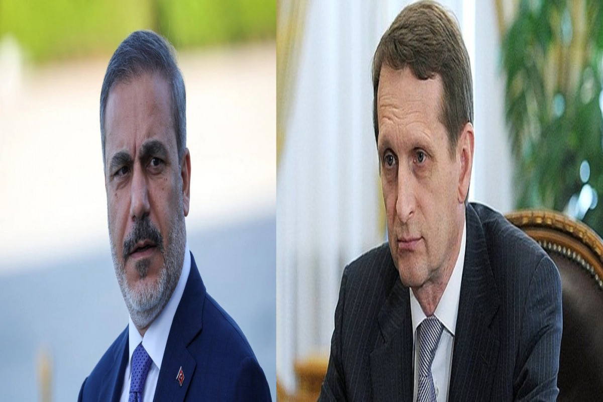 Hakan Fidan, Minister of Foreign Affairs of the Republic of Türkiye (left), Sergei Naryshkin, head of the Foreign Intelligence Service of the Russian Federation (right)