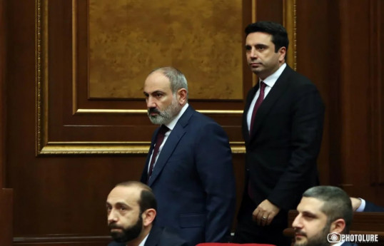 Nikol Pashinyan, the Prime Minister of Armenia and Alen Simonyan, the Speaker of the Armenian Parliament