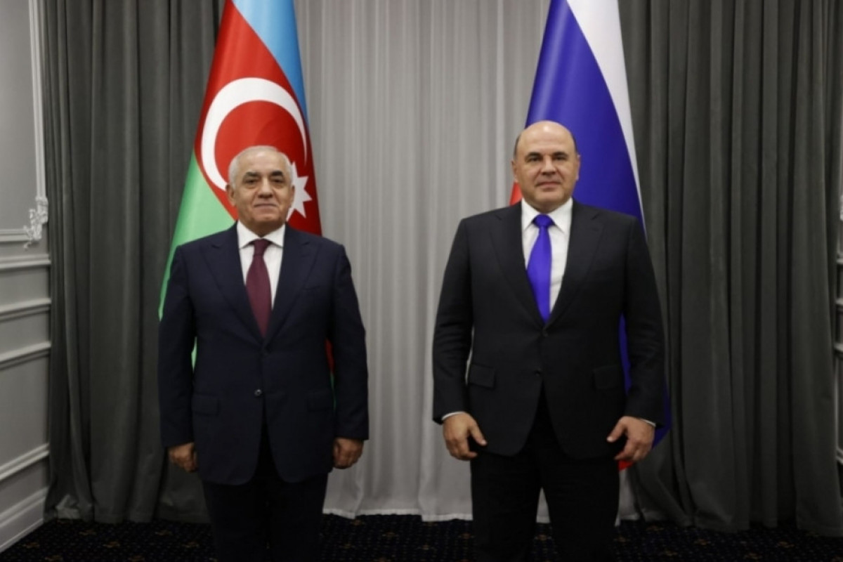 Ali Asadov, Prime Minister of the Republic of Azerbaijan and Mikhail Mishustin, the Chairman of the Russian Government