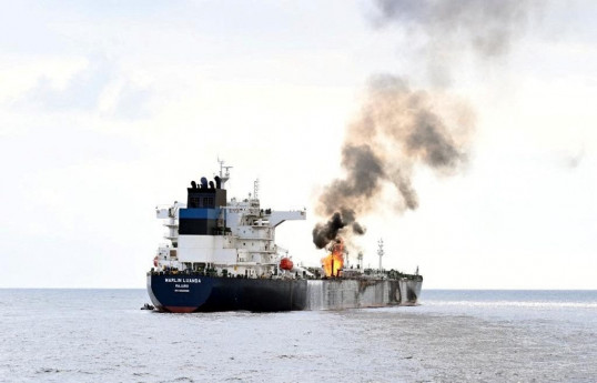 Houthi missile strikes set ship ablaze, injure one crew, US military says