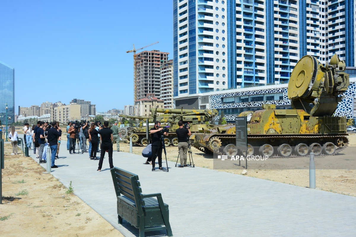 Missile guidance station and launchers discovered in Khojaly are on display in the Military Trophies Park in Baku -PHOTO 