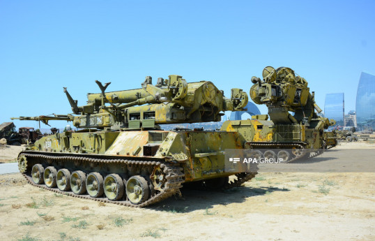 Missile guidance station and launchers discovered in Khojaly are on display in the Military Trophies Park in Baku -PHOTO 