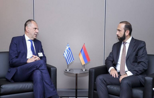 George Gerapetritis, the Minister of Foreign Affairs of the Hellenic Republic and Ararat Mirzoyan, Minister of Foreign Affairs of the Republic of Armenia