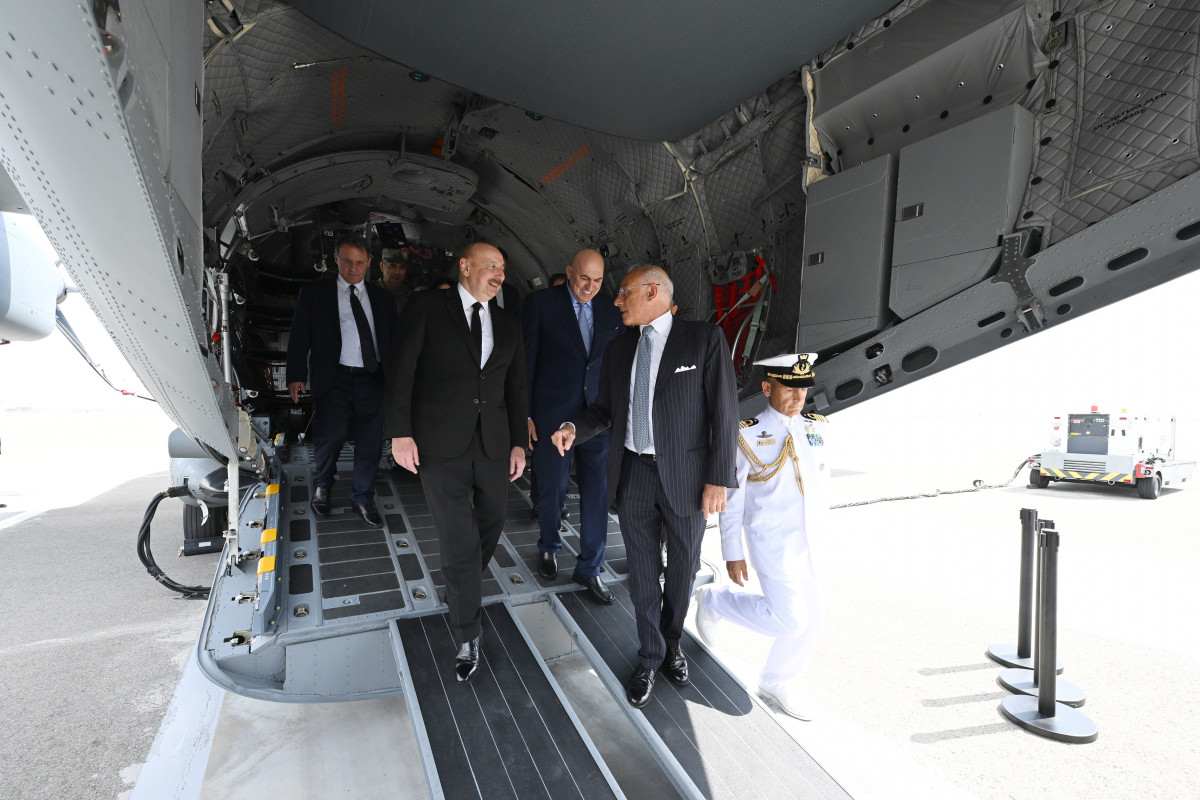 President Ilham Aliyev was presented with military transport aircraft produced by Italian "Leonardo" company