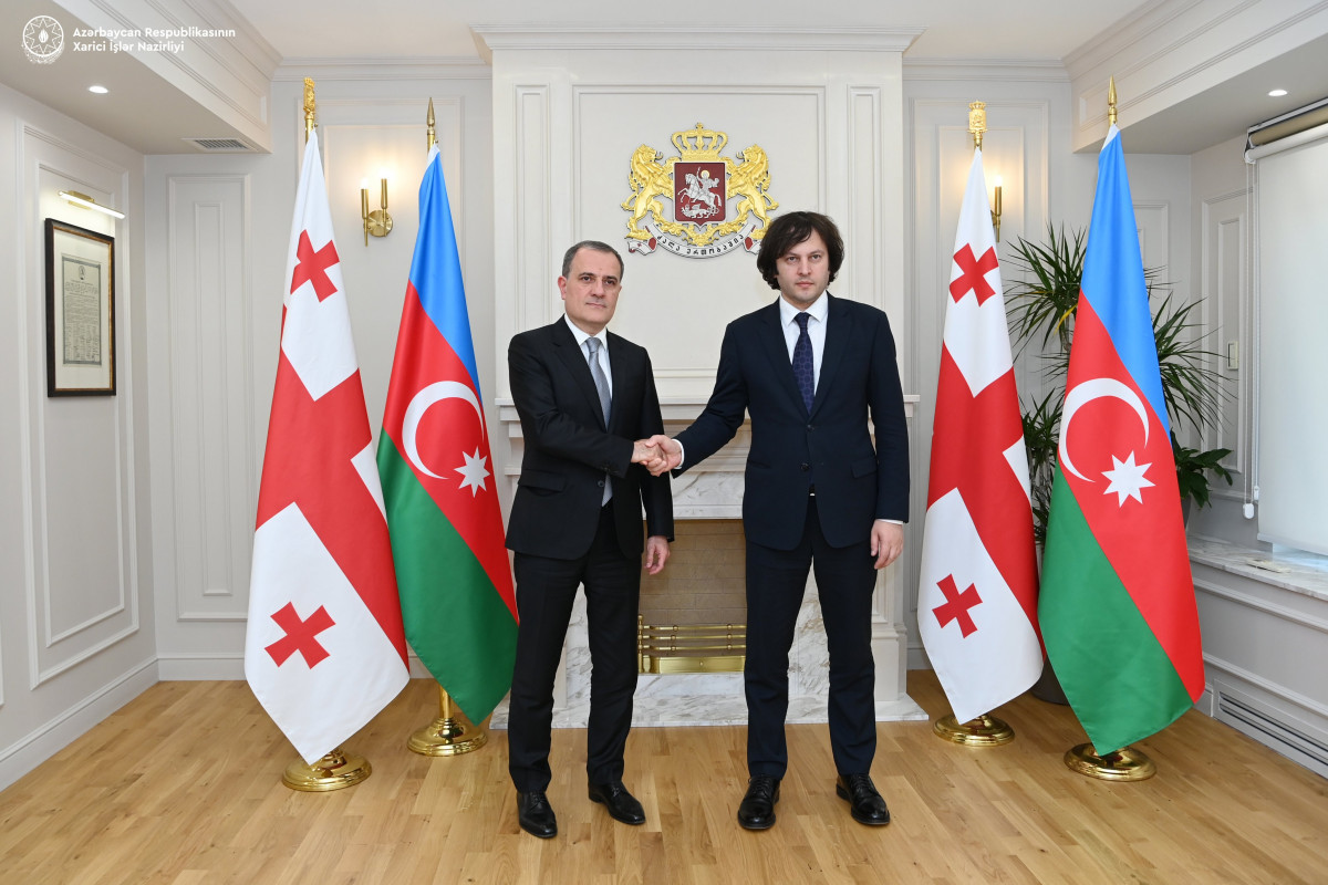 Jeyhun Bayramov, Minister of Foreign Affairs of the Republic of Azerbaijan and Irakli Kobakhidze, Prime Minister of Georgia