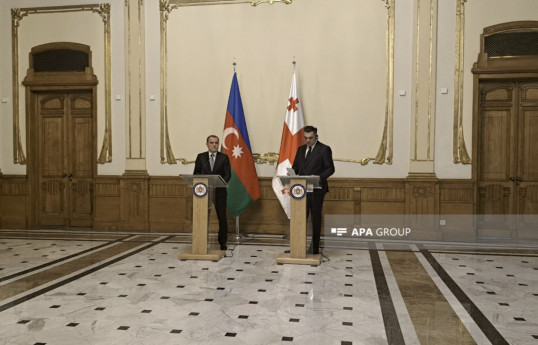 Jeyhun Bayramov, Minister of Foreign Affairs of the Republic of Azerbaijan and Ilia Darchiashvili, Minister of Foreign Affairs of Georgia