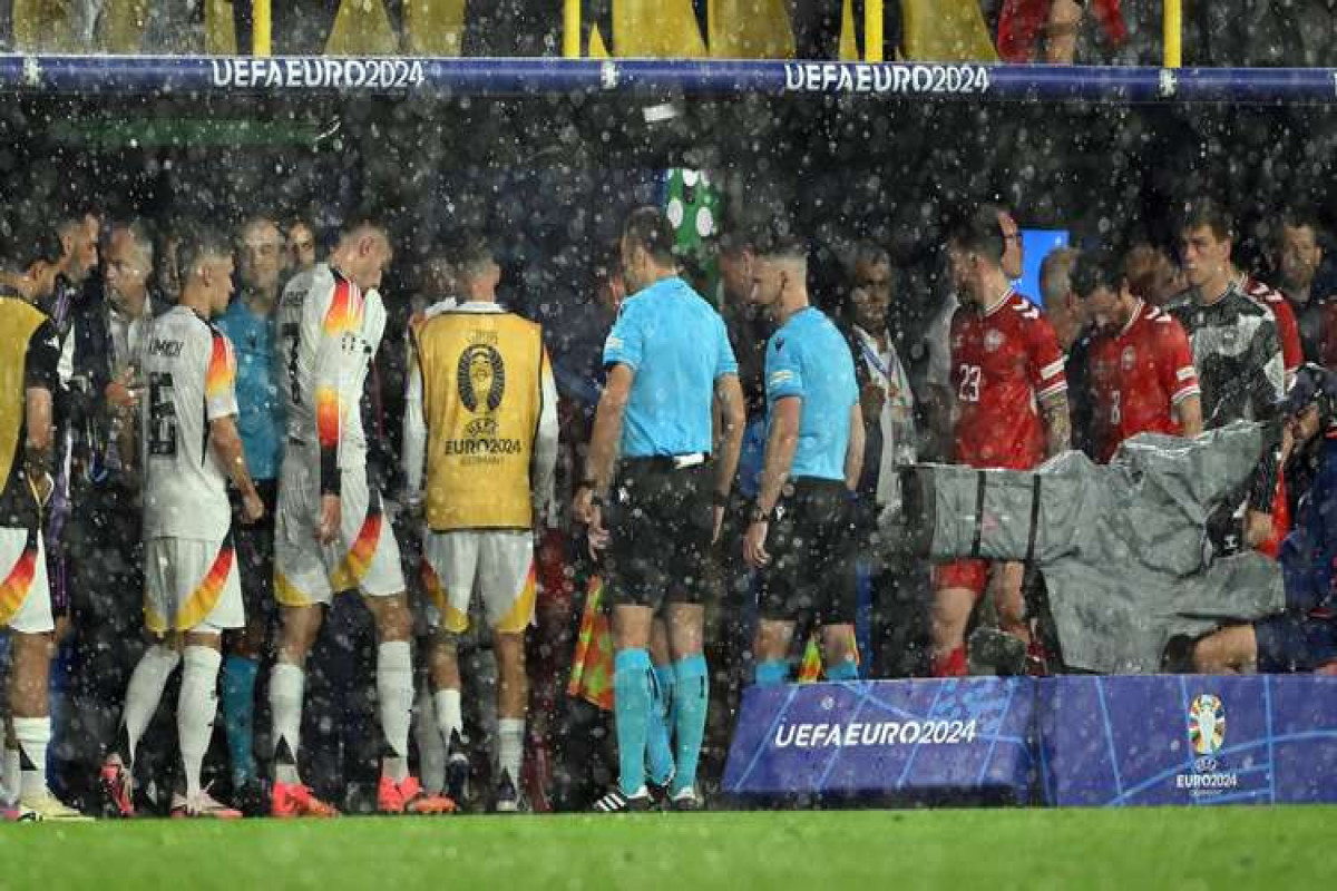 Germany clash with Denmark stopped due to thunder and lightning storm amid fears over players