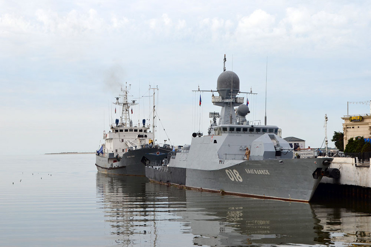 Warships of Russian Caspian Flotilla left Baku port-<span class="red_color">PHOTO