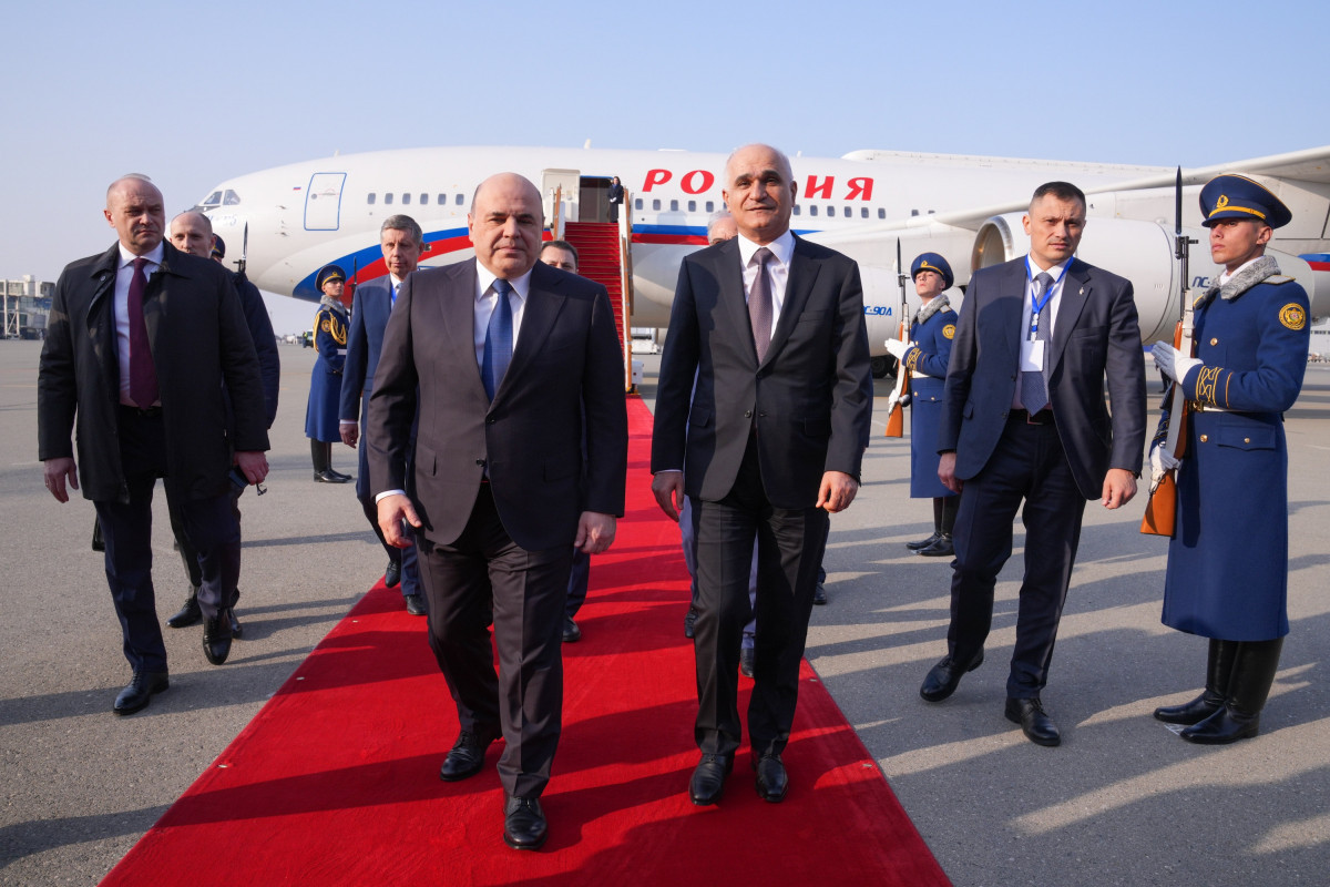 Russian Prime Minister Mikhail Mishustin arrives in Azerbaijan