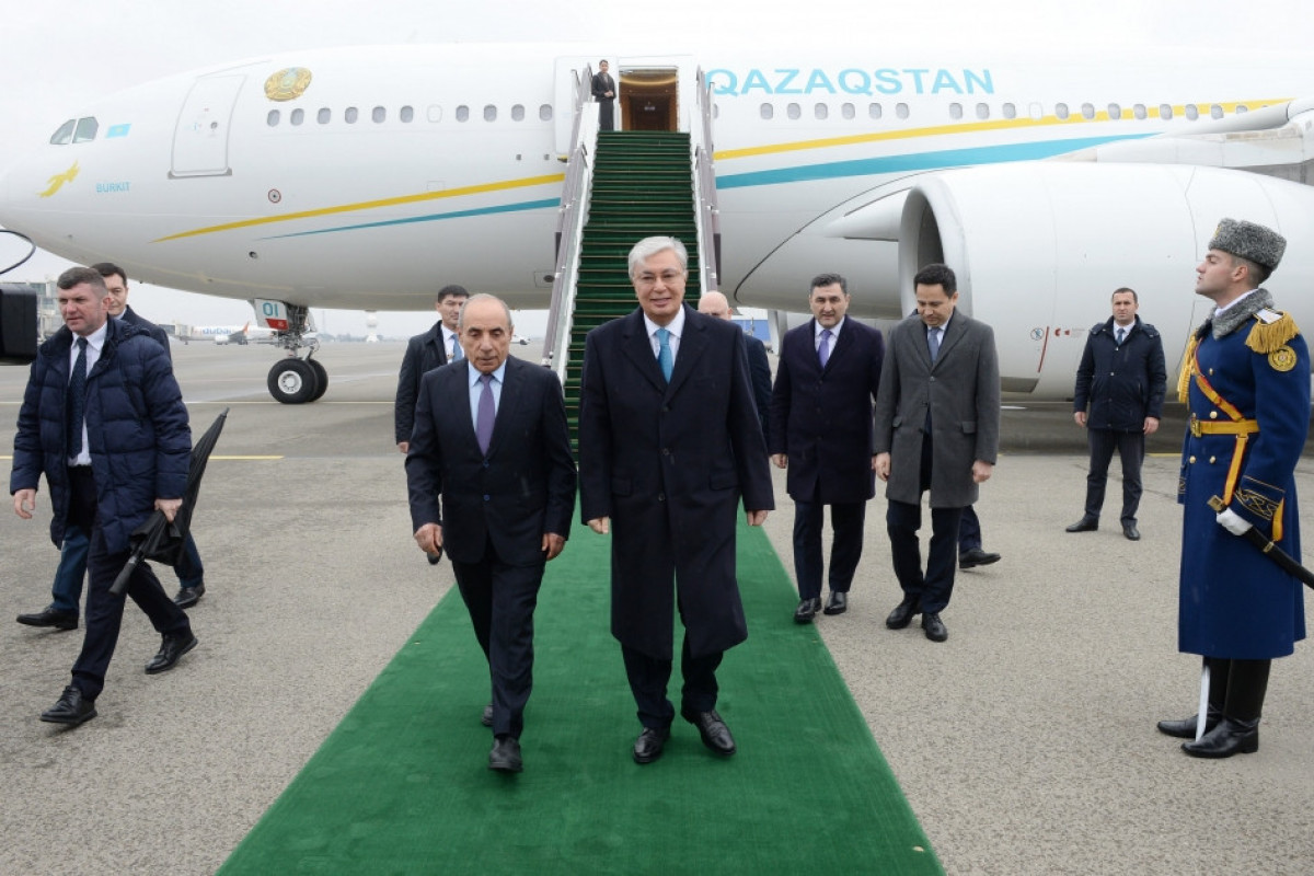 President of Kazakhstan Kassym-Jomart Tokayev arrives in Azerbaijan for state visit