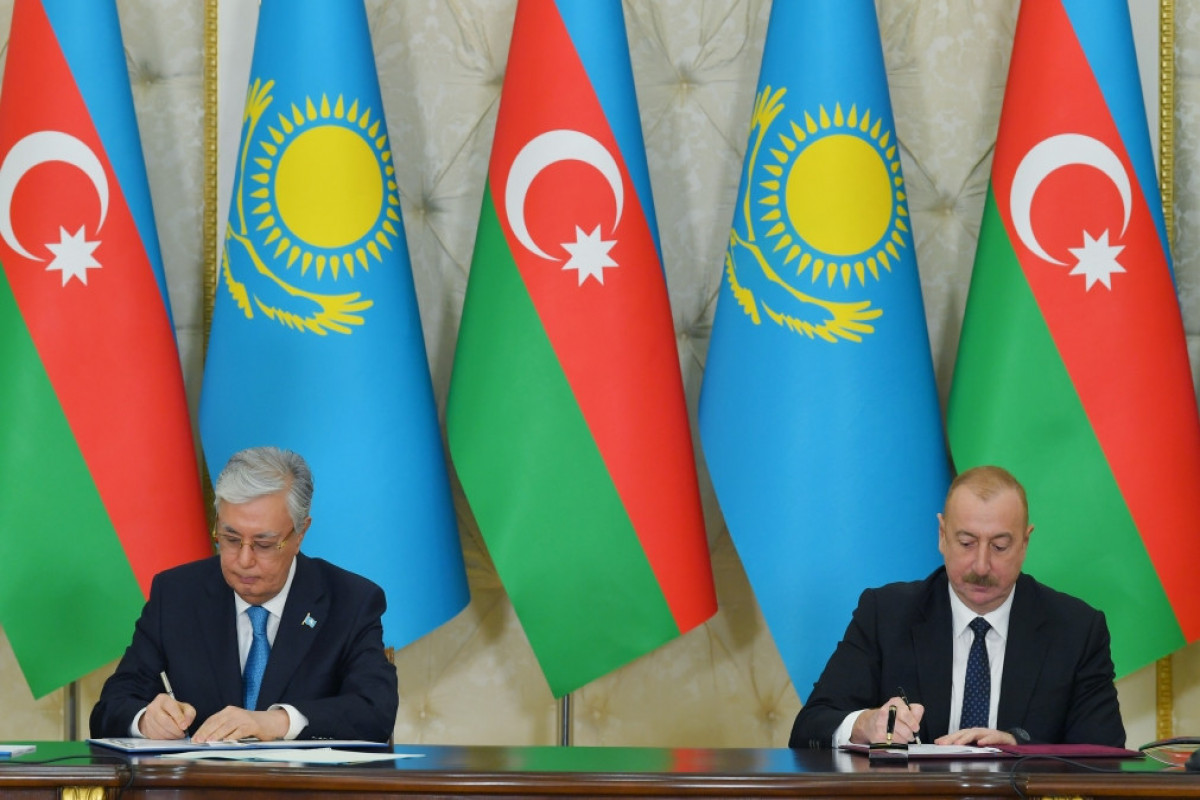Kassym-Jomart Tokayev, President of the Republic of Kazakhstan and Ilham Aliyev, President of the Republic of Azerbaijan
