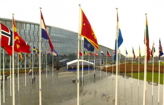 Sweden’s flag is raised outside NATO headquarters-PHOTO 