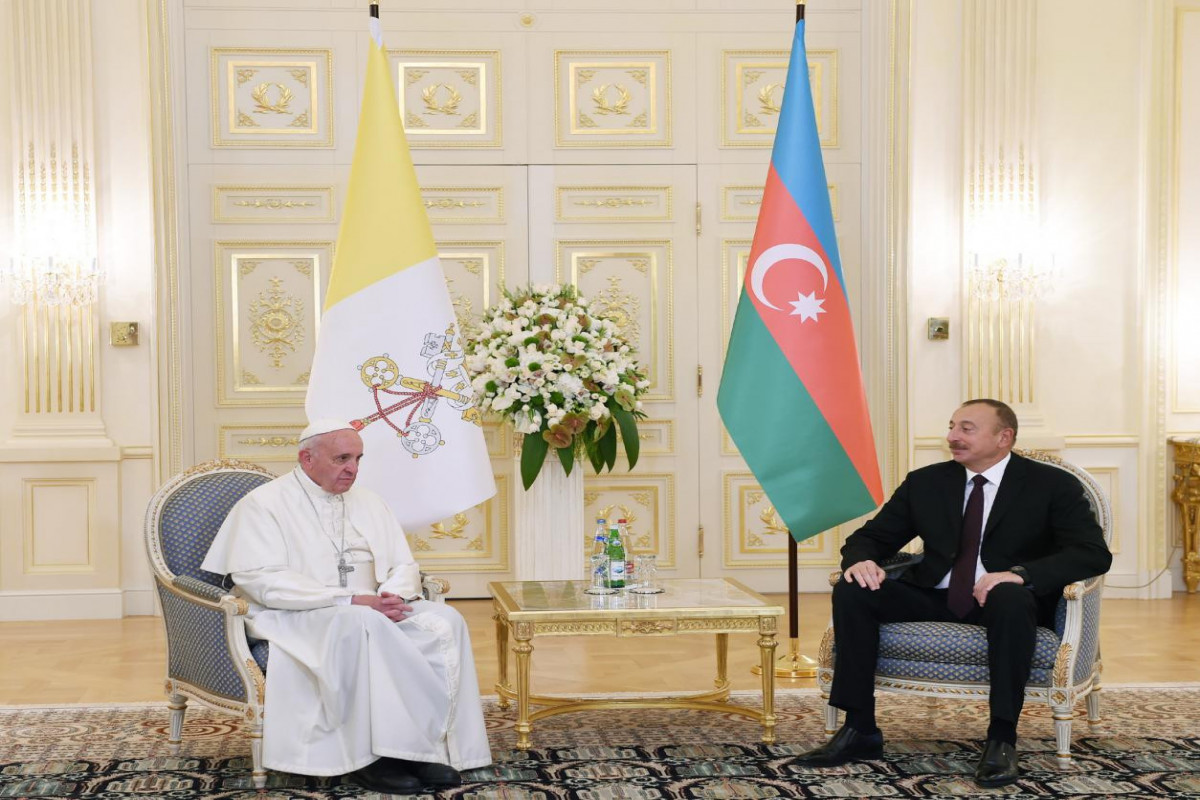 His Holiness Pope Francis and Ilham Aliyev, President of the Republic of Azerbaijan