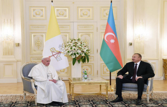 His Holiness Pope Francis and Ilham Aliyev, President of the Republic of Azerbaijan