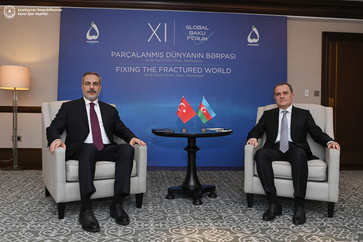 Minister of Foreign Affairs of the Republic of Türkiye Hakan Fidan and Minister of Foreign Affairs of the Republic of Azerbaijan Jeyhun Bayramov