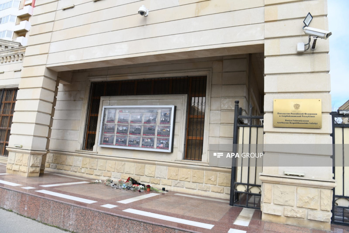 National flag at Russian embassy in Azerbaijan was lowered to half-mast -UPDATED 