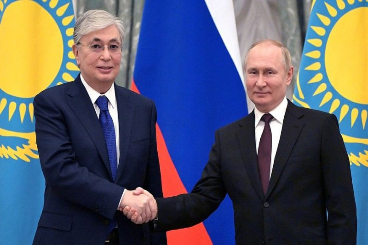 Kazakhstan’s President Kassym-Jomart Tokayev and Russian President Vladimir Putin