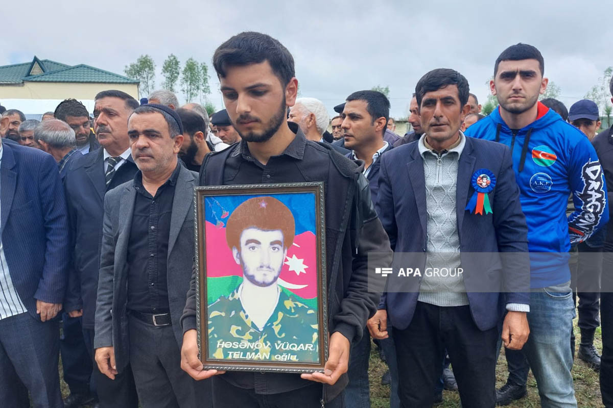 Remains of martyr Vugar Hasanov, found 30 years later in Azerbaijan's Khojavand, were laid to rest-PHOTO 