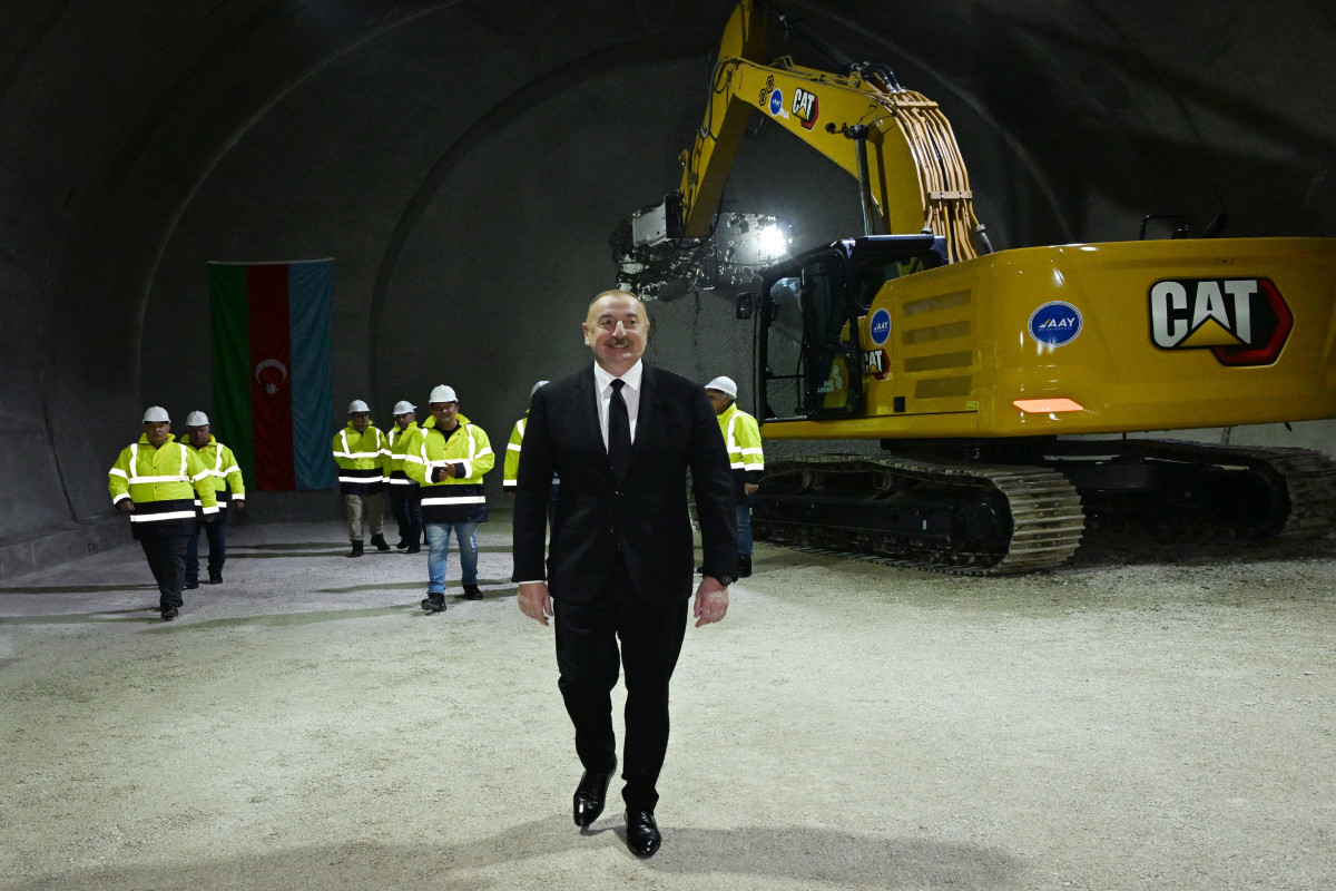 President Ilham Aliyev inspected progress of construction of Ahmadbayli-Fuzuli-Shusha highway and attended opening of first tunnel -UPDATED 