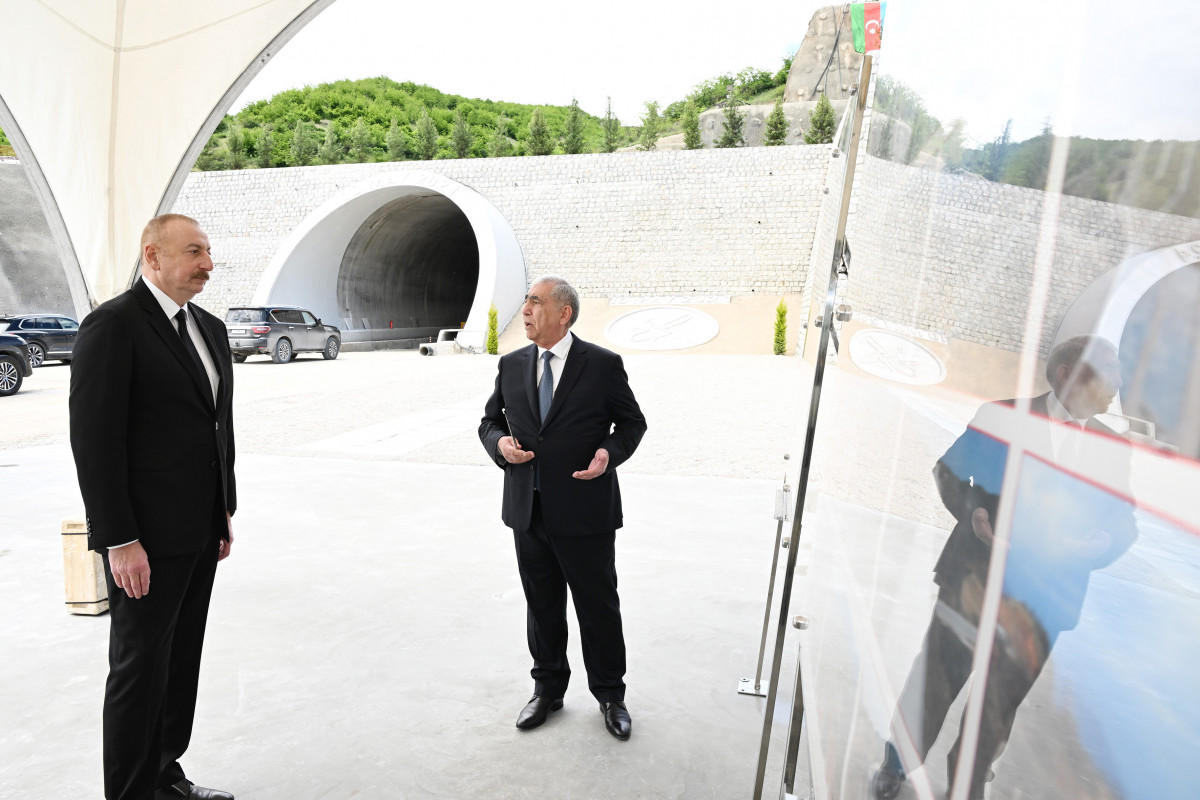 President Ilham Aliyev inspected progress of construction of Ahmadbayli-Fuzuli-Shusha highway and attended opening of first tunnel -UPDATED 