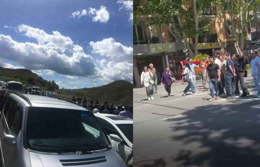 Armenian protesters blocked the Armenia-Iran road