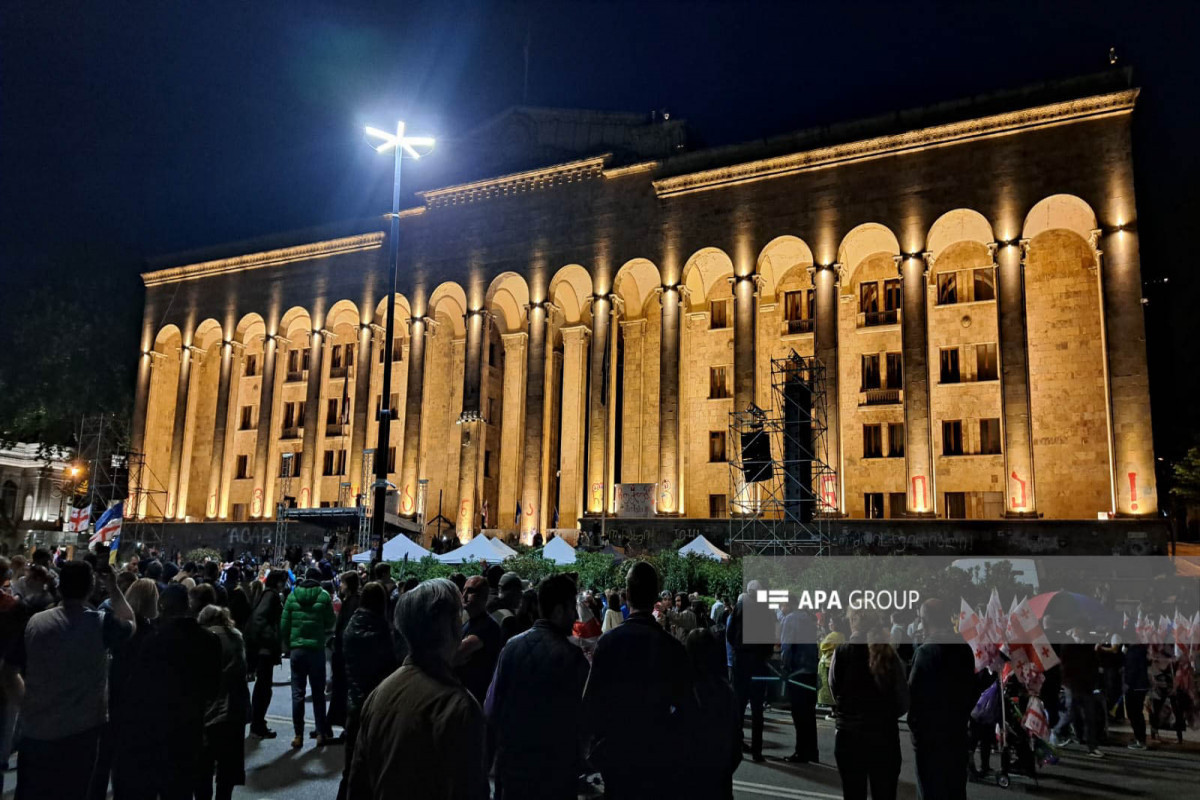 Protest rally held in front of Georgian Parliament again-PHOTO