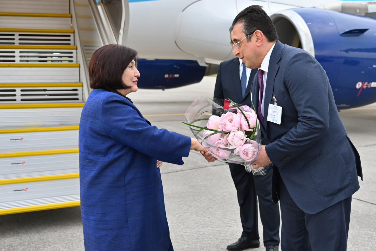 Speaker of Milli Majlis Sahiba Gafarova arrives in Swiss Confederation on a Working visit