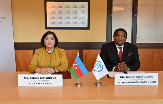 Azerbaijan's Milli Majlis and Inter-Parliamentary Union signed a Memorandum on the organization of meeting within COP29
