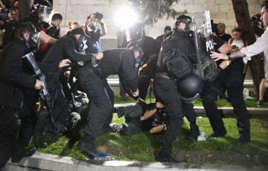 Georgian police detain at least 180 people during protests