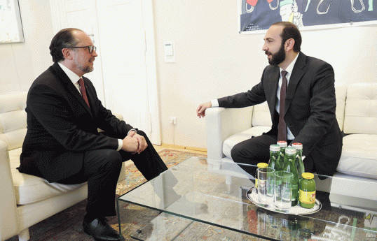 Alexander Schallenberg, Federal Minister for European and International Affairs of the Republic of Austria and Ararat Mirzoyan, Minister of Foreign Affairs of the Republic of Armenia