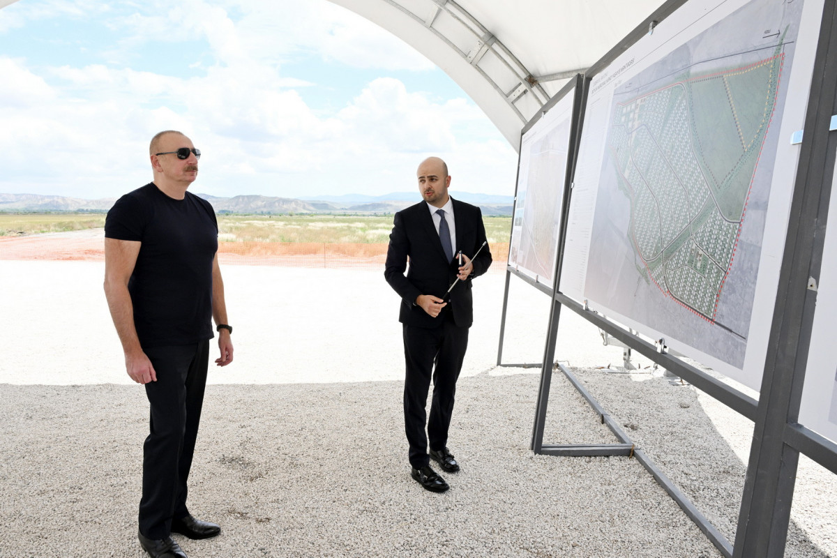 President Ilham Aliyev laid foundation stone for Buyuk Marjanli, Karkhulu and Sariqalli villages of Jabrayil district