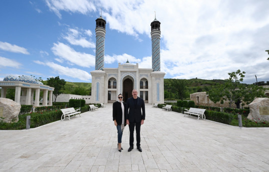 President Ilham Aliyev and First Lady Mehriban Aliyeva attended inauguration of Zangilan Mosque